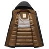 Outdoor Three-proof Hooded Jacket Winter New White Duck Down Men's Mid-length Down Jacket