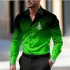Spring and Autumn European and American Men's Gradient Color Collar Long Sleeve Open Button Shirt Fashion Trend Comfortable Men'