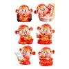 6Pcs God of Wealth Figurines Tabletop Ornaments Art Crafts Fortune Statues Small Sculptures