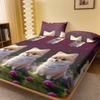 1 Love Dog Pomeranian Patterned Frosted Bedsheet, Printed Bed Cover For Bedroom, Bedding (Excluding Pillowcases)