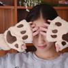 Paw Fingerless Women Gift Gloves Xmas Fluffy Cat Mittens Bear Chic Pair of Gloves  Unique