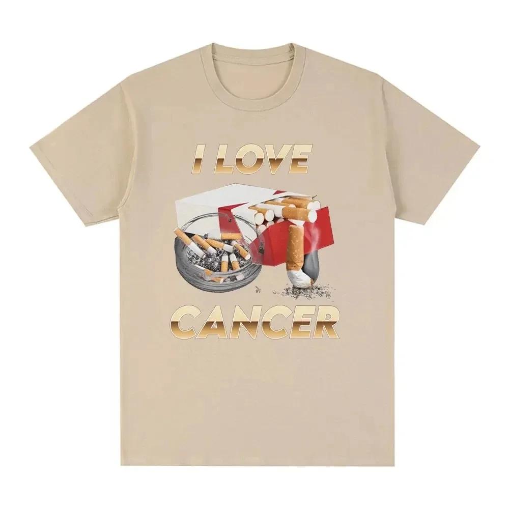 Футболка с мемом «Я люблю рак», женская модная ретро-футболка, летняя повседневная футболка унисекс с короткими рукавами, верхняя уличная одежда
