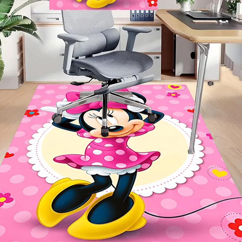 Minnie Mouse Pink Dress Carpet For Playroom Bedroom Living Room Sofa Home Decorkids Game Area Rug Nonslip Floor Mat
