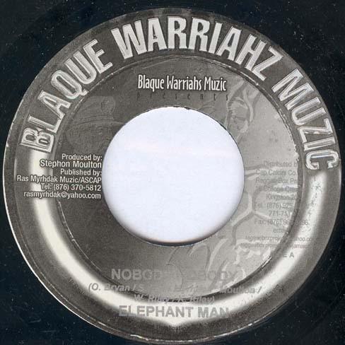7inch Record ELEPHANT MAN - Nobody Nobody NONE Blaque Warriahz 2006 Jamaica Reggae, Ska & Dub Used