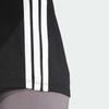 Adidas Женская футболка Essentials с тремя полосками, хлопковая, черная/белая, женская уличная одежда JD0846