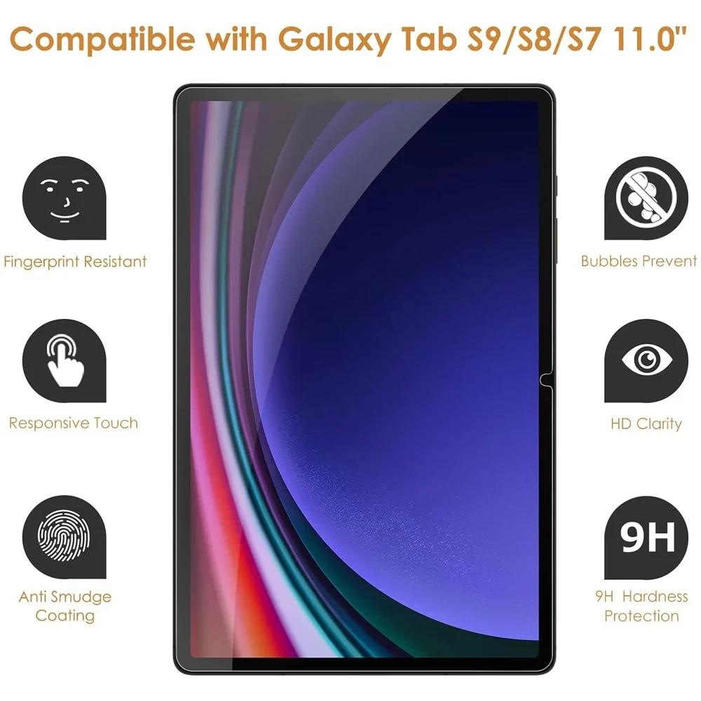 Защитная пленка для экрана Samsung Galaxy Tab S9 11 дюймов, защитная пленка для планшета 2023 SM-X710, прозрачная пленка из закаленного стекла 9H, против отпечатков пальцев