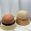 Stylish Round Top Short Brim Black White Khaki Orange Fisherman Hat For Women Breathable Sun Protection