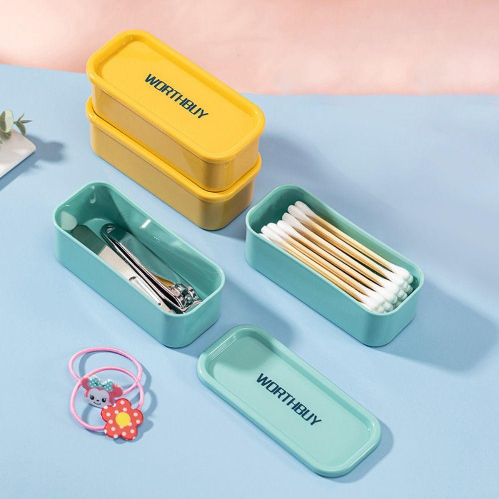 Mini Dental Floss Holder Portable Sundries Organizer Box Simple Cotton Swab Box Travel