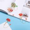 Lotus Leaf Stationery Pendant Hollow Tassel Metal Book Clip Painted Pagination Mark Brass Bookmark