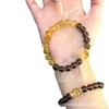 Natural Yellow Obsidian Beaded Bracelet - Versatile Niche Design Crystal Jewelry
