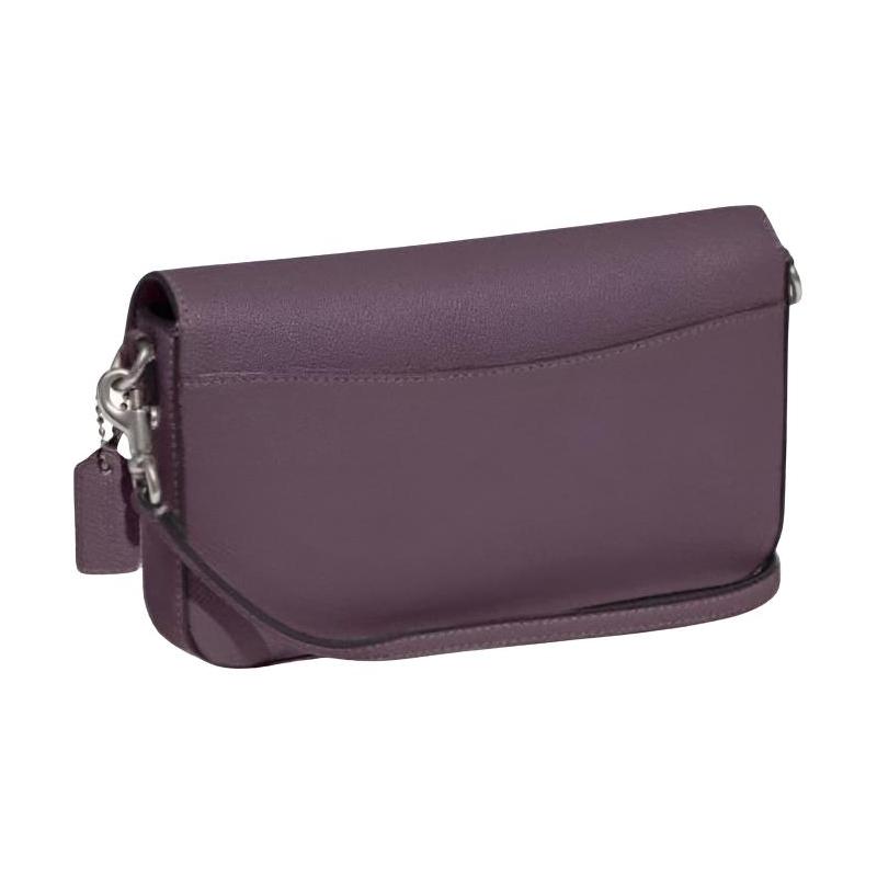 Coach Пряжка Wyn 21 застежка съемный плечевой ремень разделенная коровья кожа сумка-конверт сумка через плечо маленькая женская темно-фиолетовая