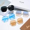 Large Frame Korean Gradient Men Sunglasses UV Resistant Square Frame Women's Glasses  Accessories