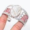 Golden Rutile Gemstone 925 Sterling Silver Cuff Bangle Adjustable