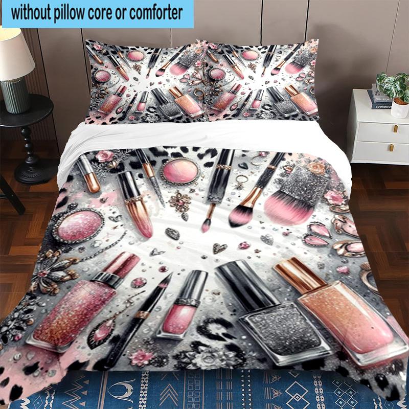 Hair Styling Essentials 3pcs Bedding,Including 1pc Duvet Cover And 2pcs Pillowcases Perfect for Christmas,Ideal for Bedroom, Dormitory