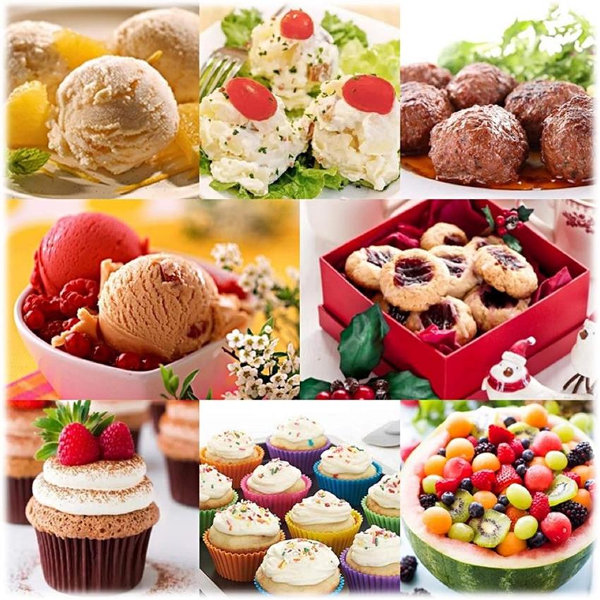 3Stainless steel cookie dough spoon for baking, cookie spoon with trigger release, ice cream spoon, baking fruit cookie spoon, cupcake spoon
