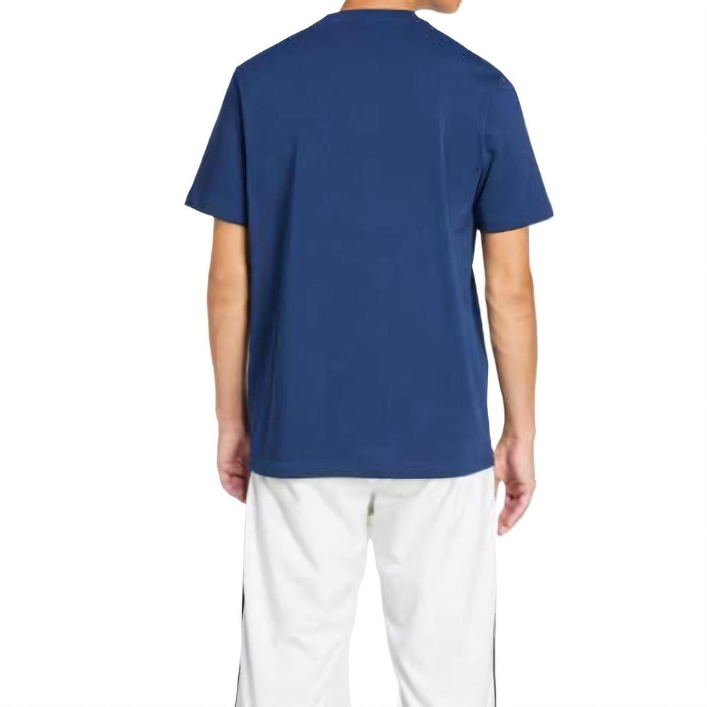 adidas Футболка Originals Adicolor Trefoil Tee Outline, удобная, приятная для кожи, универсальная, с круглым вырезом и коротким рукавом, мужские топы, темно-синего цвета JP1089
