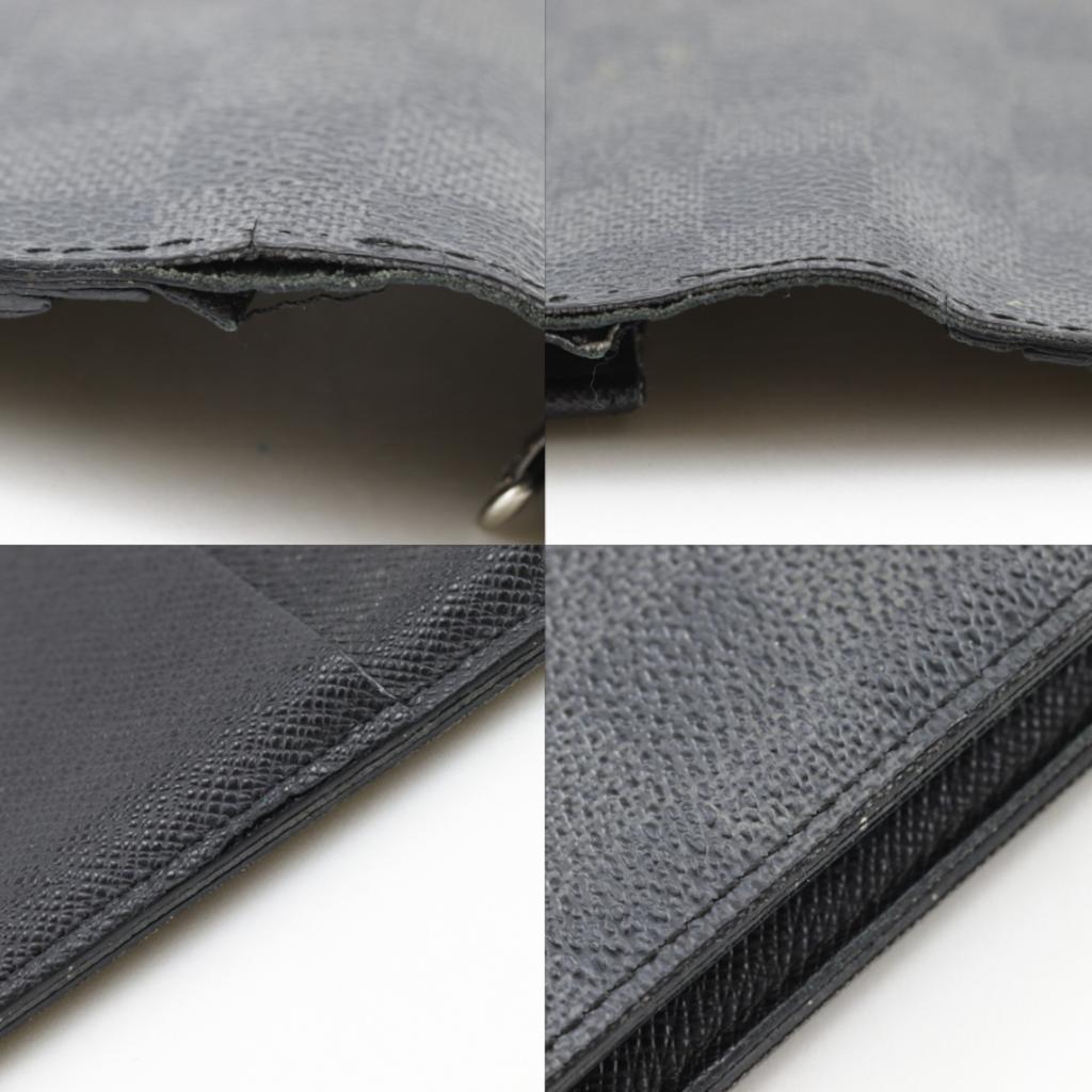 Louis Vuitton Brazza кошелек Портмоне N62665 черный Холст Damier Grafitto мужской Б/у