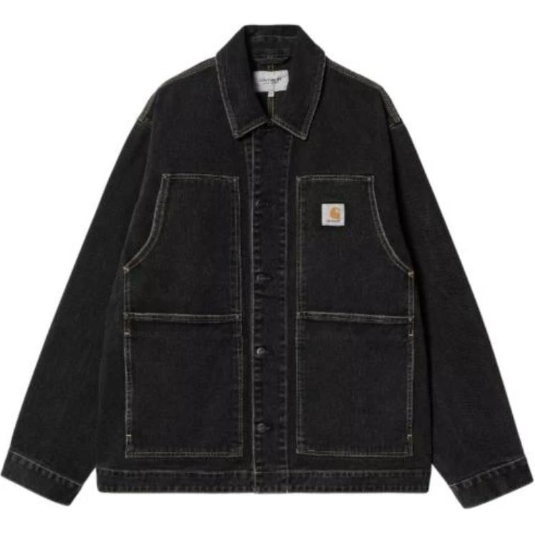 Carhartt WIP Джинсовая куртка с пуговицами и длинным рукавом с логотипом Мужские куртки Черный I034866-89-06