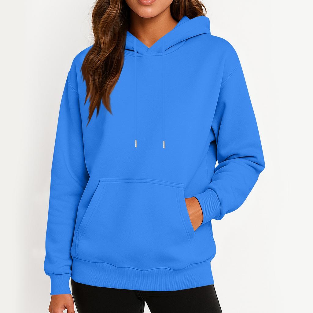 Women's Casual Fashion Sweatshirt Solid Color Hooded Sweatshirt
