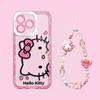 Мультяшный браслет Hello Kitty Чехол-цепочка Для Iphone 17 16 Pro Max 17 Air 15 14 12 13 11 Pro Max X13 Mini 16e 15 Plus Прозрачный чехол