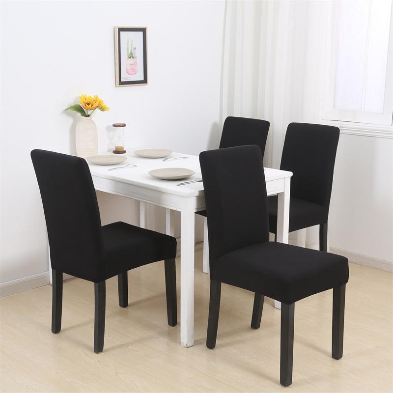 1Pcs Solid Color Chair Cover Elastic Seat Cover For Kitchen Dining Room Wedding Banquet Home Stretch Chair Covers