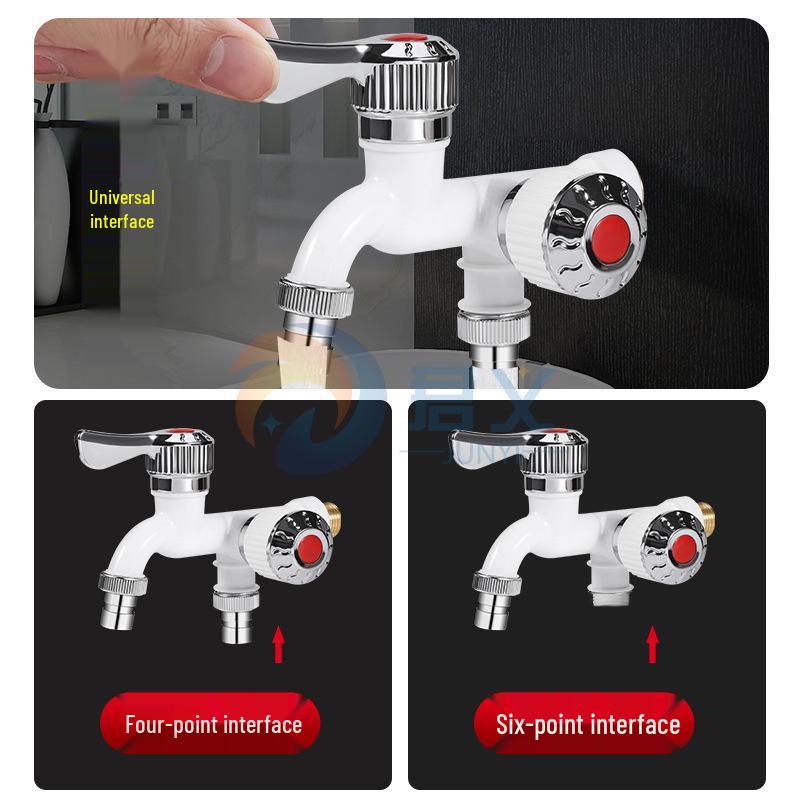 Двухвентильный морозостойкий брызгозащищенный кран - Многофункциональный, термостойкий, только холодная вода, один вход, два выхода.