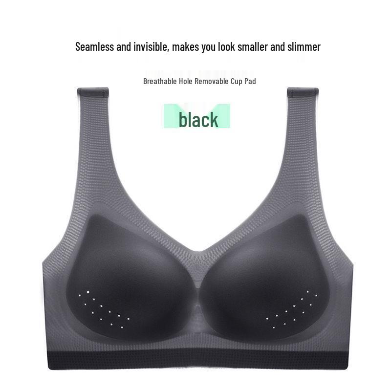 Women's Seamless Ice Silk Sleep Bra: Super Thin, Breathable, Plus Size, No Wire, Beautiful Back, Summer Comfort