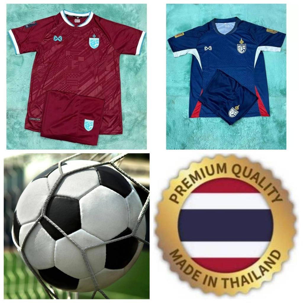 Vintage Retro THAILAND Football Soccer JERSEY National CHEER Quick Dry Shirt Round Neck Polyester Short Sleeve Uniform Sport Outdoor