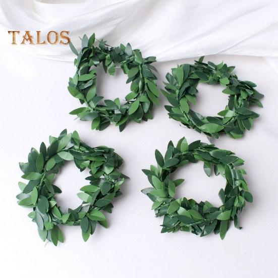 10 шт./компл., Рождественский венок, кольцо для салфеток, шляпа Санта-Клауса, блестящие листья, многоразовые рождественские вечерние, праздничные украшения для стола, искусственная гирлянда, ужин, салфетка