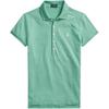 Polo FW22 Однотонная рубашка поло с коротким рукавом и вышитым логотипом, женские топы, зеленый цвет WMPOKNINCU20509-300