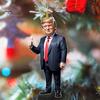 7 Pcs Trump Christmas Ornament 2D Flat Acrylic Cartoon Trump Hanging Ornament Christmas Tree Decoration Backpack Hangings Gift for Trump Fans