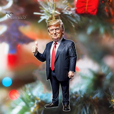 7 шт. рождественских украшений Трампа, 2D, плоские акриловые, мультяшные, подвесные украшения для рождественской елки, рюкзаки, подарки для поклонников Трампа