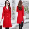 Women's Autumn and Winter Lined Thickened Tweed Coat Long Windproof Warm Coat