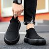 Spring New Black Versatile Sneakers 2025 Youth Trend Fashion Flying Weaving Casual One-Pedal Sneakers Men's Shoes