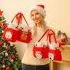 Santa Claus Printed Drawstring Pouch Party Decor Peace Fruit Sack Xmas Gifts Bag Candy Bag Handbag