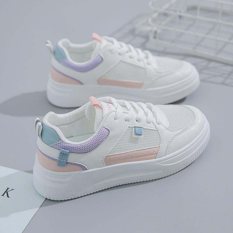 Весенние новые женские кроссовки из дышащей кожи белого цвета, женская универсальная повседневная обувь в корейском стиле