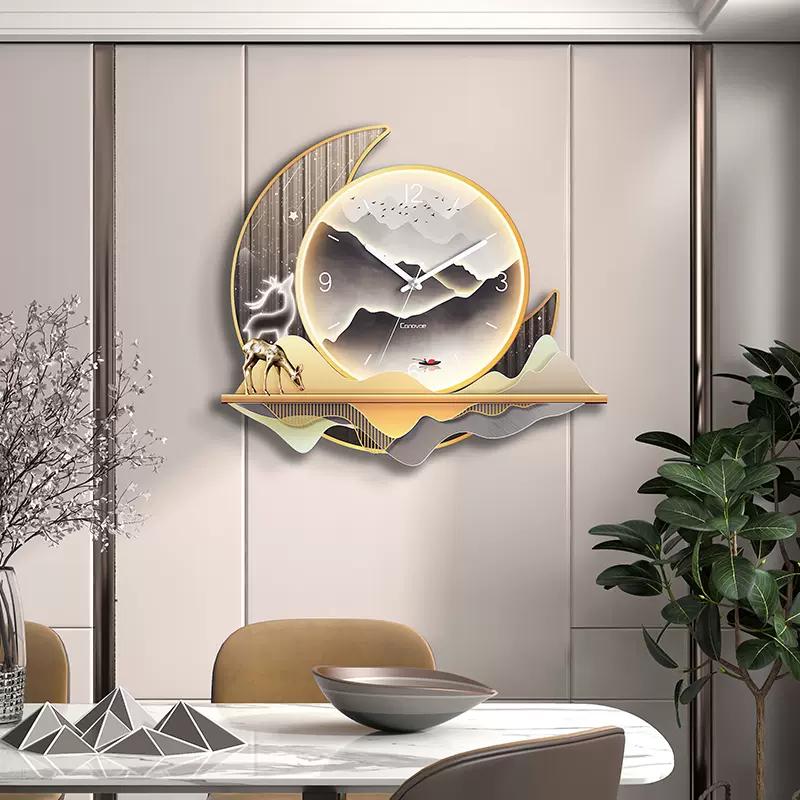 Nordic Home Decor Wall Hanging Clock Living Room Decoration Crystal Porcelain Clock Household Wall Hanging Silent Quartz Clock