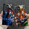 Неоновая чехол-бампер с тигром для мобильного телефона Samsung Galaxy A56 55 54 53 52 51 36 35 34 23 16 15 5G Стеклянный Цветной Чехол Роскошный