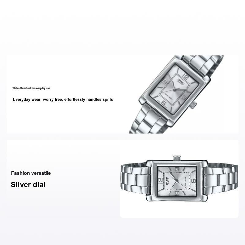 Casio Модный тренд Часы с кварцевым механизмом и стальным ремешком Женские часы Серебристые LTP-1234DD-7A