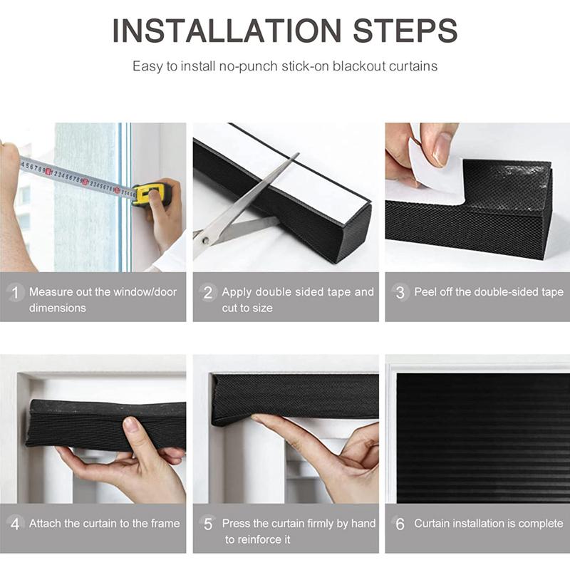 2 шт. беспроводные шторы для окон, плотные шторы, жалюзи, самоклеящиеся плиссированные жалюзи