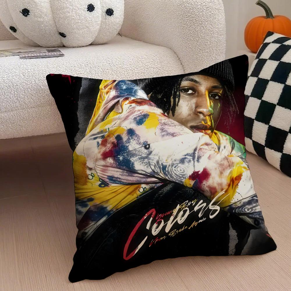 YoungBoy Never Broke Again Cushion Cover Throw Pillow Cover Hidden Button Durable Polyester Chair Cushion