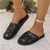 Fashion Ladies Shoes 2025 High Quality Closed Toe Women's Slippers New Outdoor Sequins Daily Fashion Embroidery Light Flat Slippers