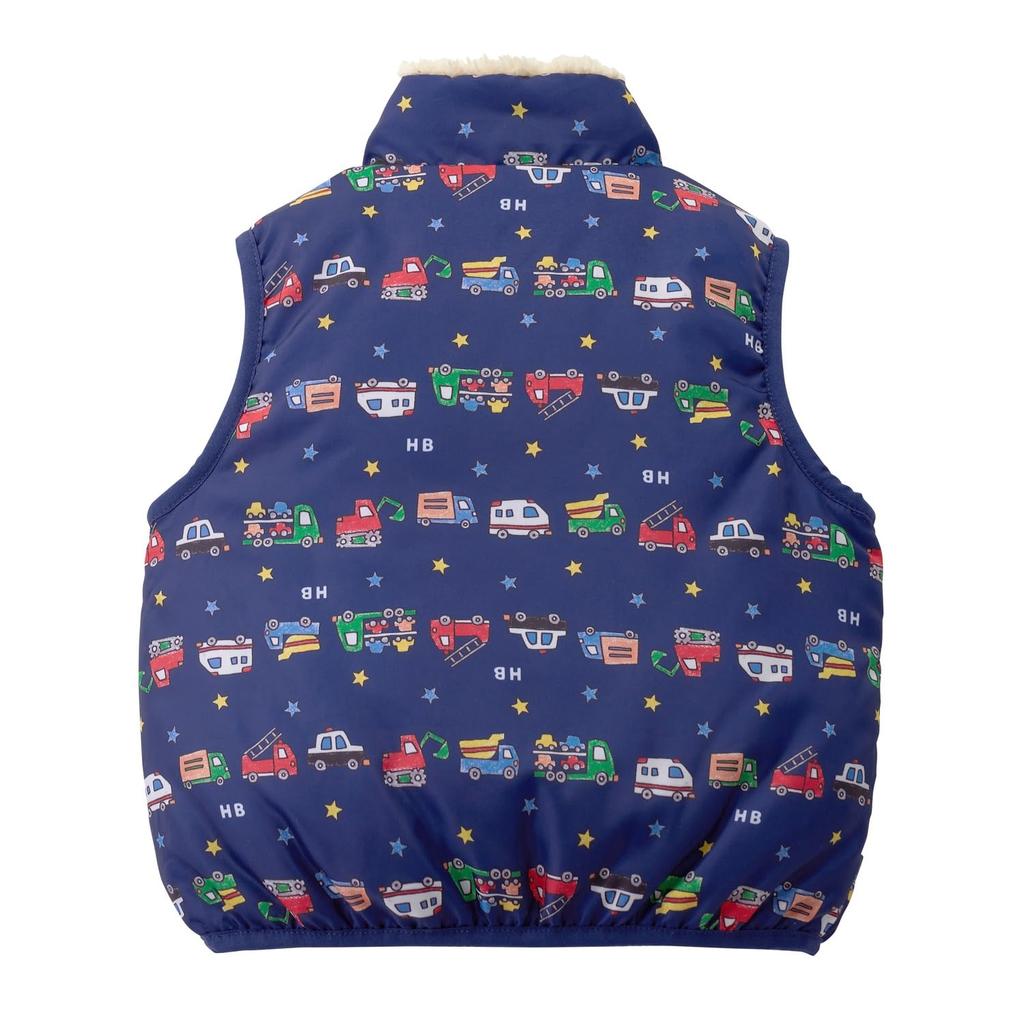 MIKI HOUSE HOT BISCUITS Vest, Boys and Girls, Navy Blue, 110cm, 73-5702-497