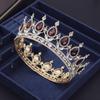 Королевские королевские тиары и короны красные, фиолетовые, кофейные, хрустальные диадемы, свадебные короны, свадебные украшения для волос, аксессуары для невесты