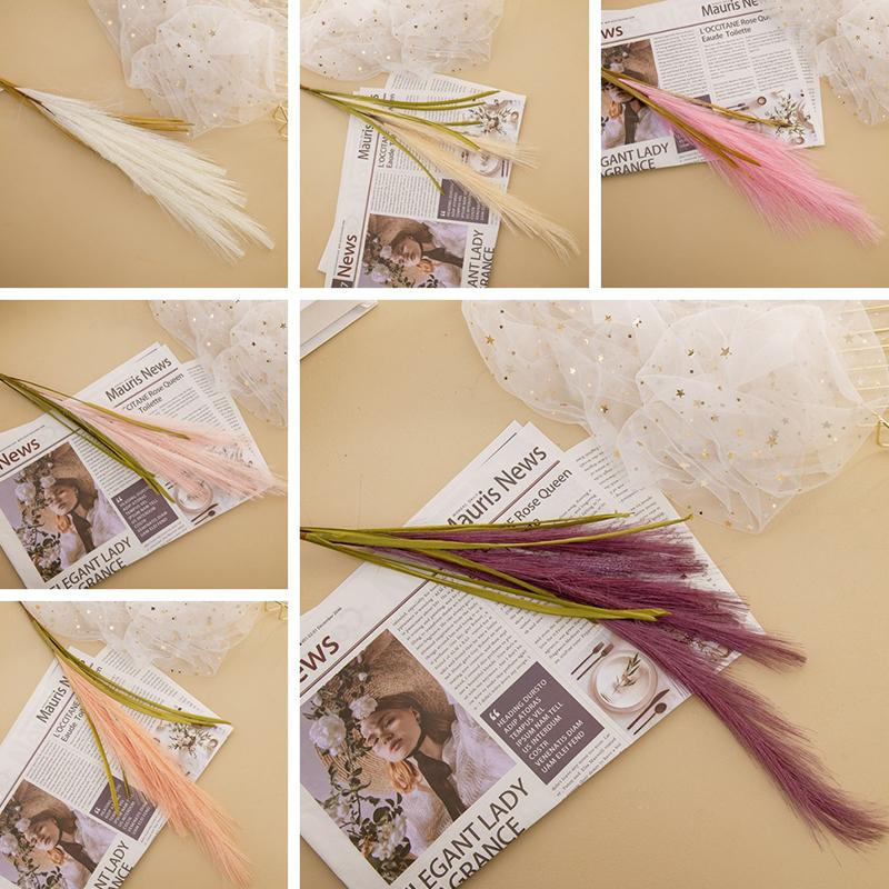 1PC Decoration Fake Flowers Reed Grass Wedding Crafts Ins Wind Green Plants Creative\t