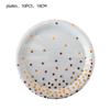Birthday Party Must-Have White Bronzing Polka Dot Theme Disposable Items Plate Paper Cup Tablecloth Flag Decoration