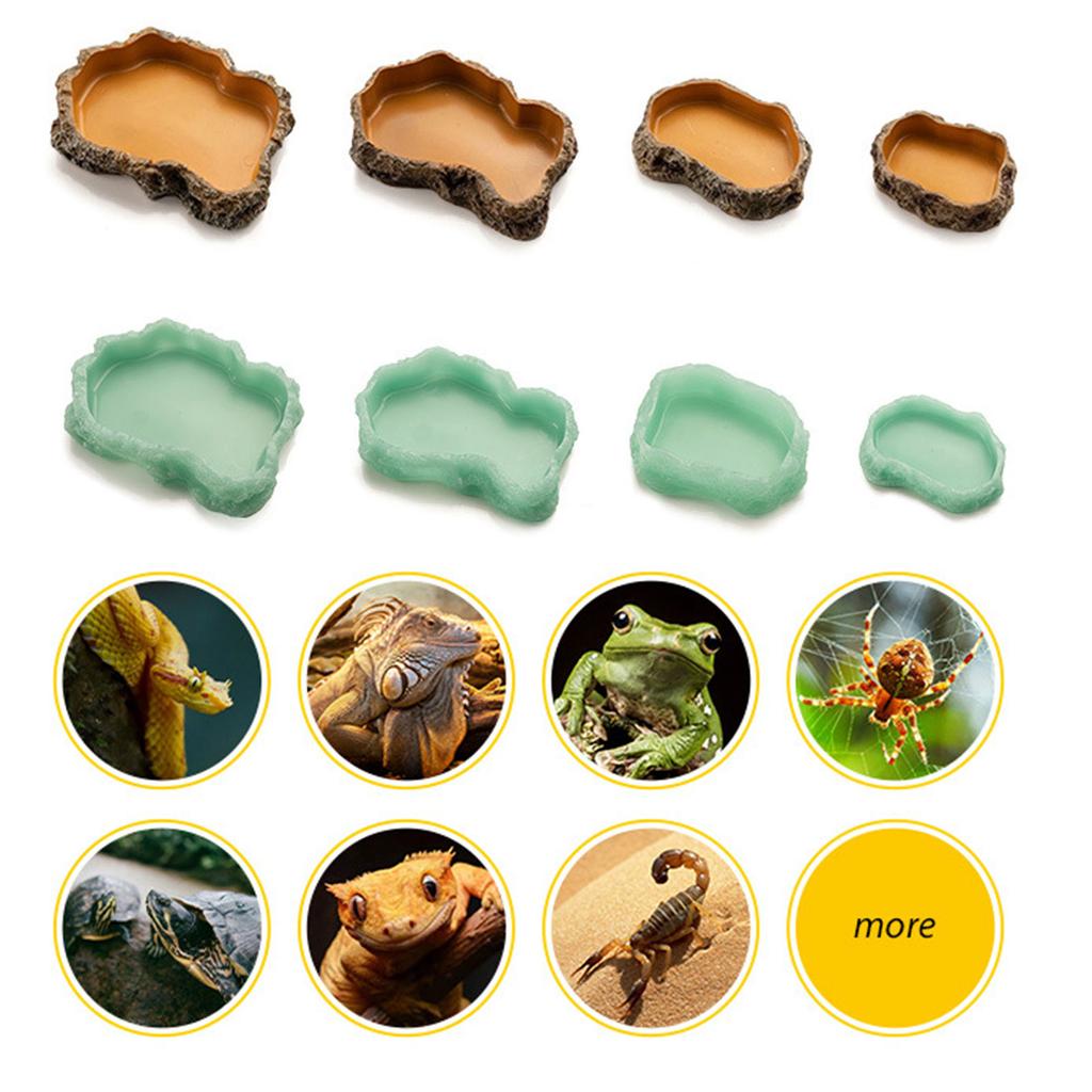 Смола Кормушка для рептилий Миска для еды и воды для черепах, ящериц, хомяков, змей, сухопутных черепах, гекконов, мелких домашних животных Кормушка Товары для питомцев