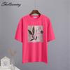 Shellsuning, футболки с абстрактным рисунком, женские летние мягкие хлопковые футболки с короткими рукавами, женские шикарные уличные топы в стиле Харадзюку