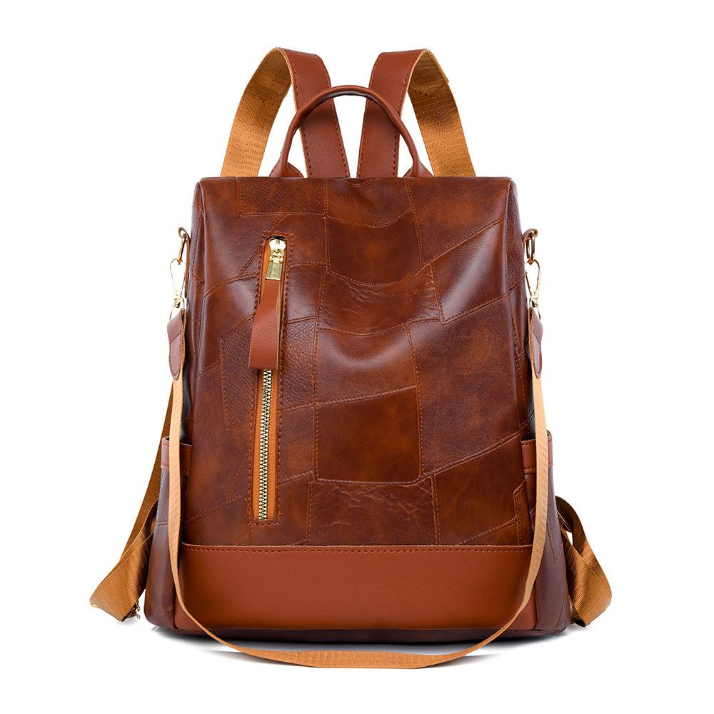 Женский мягкий кожаный рюкзак большой емкости с защитой от кражи для путешествий и поездок на работу