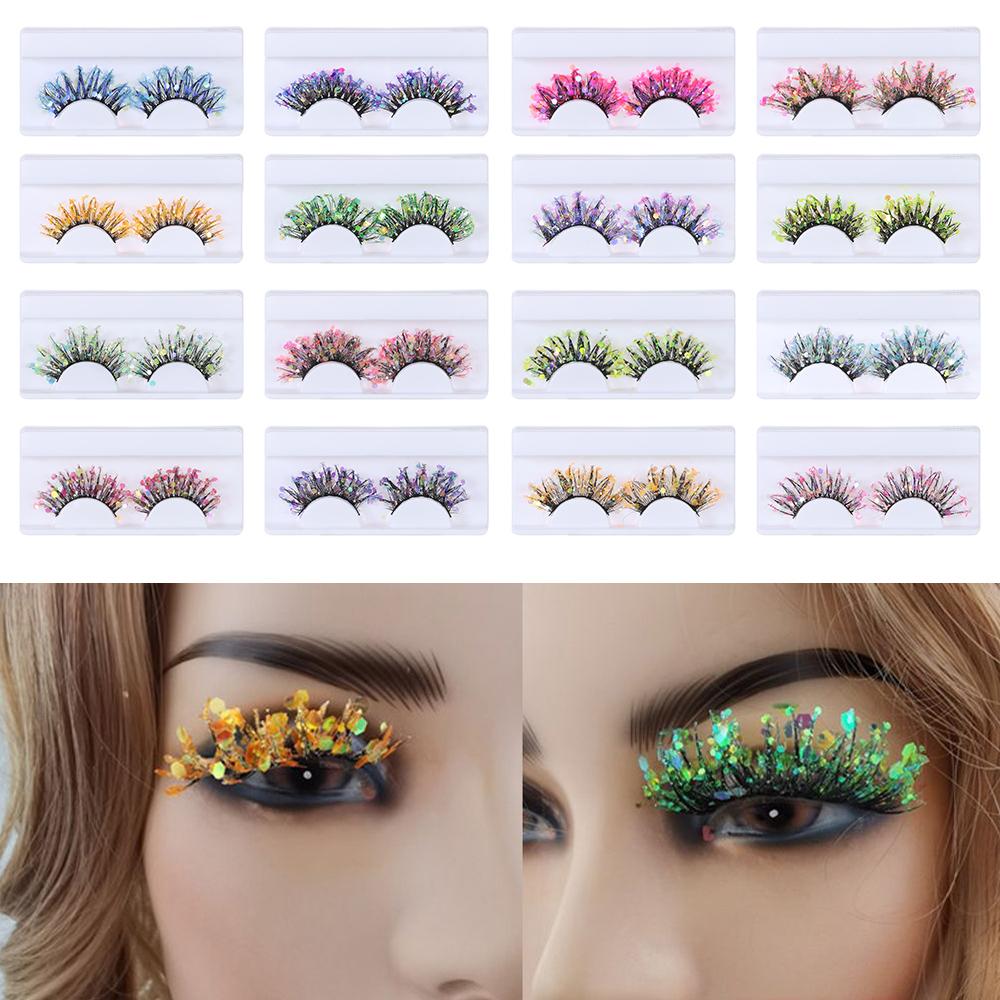 Sequins Eye Lashes Eyelashes Fluffy Dramatic False Eyelashes 3D Mink Lashes 25mm Luminous